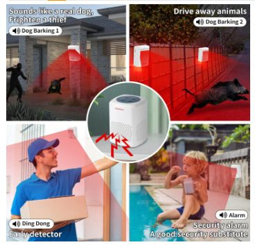 Pir Motion Detector Doorbell with Dog Bark Alarm