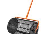 Compost Spreader, 24.4-25.6" Height Adjustable Handle, 24" Wide, Lawn and Garden Peat Moss Roller with Side Latches