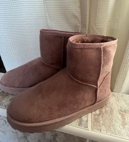 Light Pink Ugg Style Ankle Boots