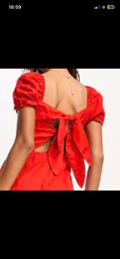 & Other Stories red linen jumpsuit