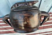 Hand carved Wood Container