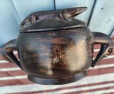 Hand carved Wood Container