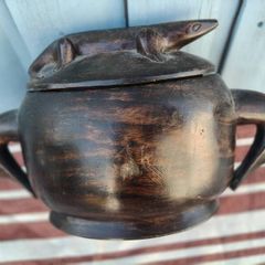 Hand carved Wood Container