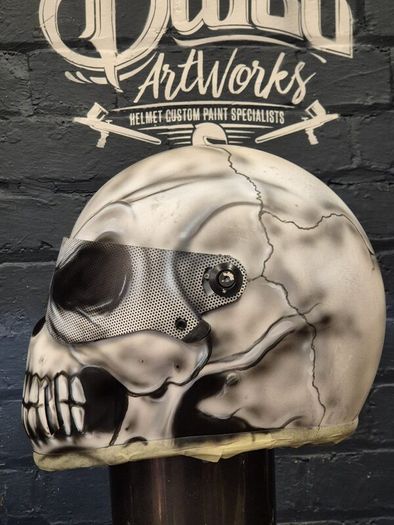 Custom painted motorcycle helmet
