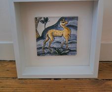 Ceramic Hand Painted Italian Framed Tile