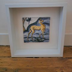 Ceramic Hand Painted Italian Framed Tile