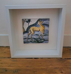 Ceramic Hand Painted Italian Framed Tile