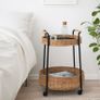 IKEA LUBBAN Trolley table with storage, rattan/anthracite Image 5