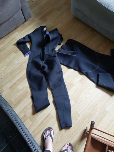 Wetsuits...long leggedMountain Warehouse.Worn twice...short suit Pegasus..used.