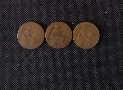 Collection of George V - Pre-Decimal English Half Penny Coins (3)