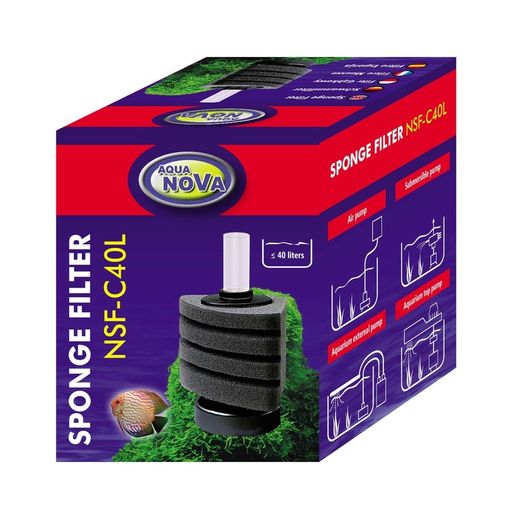 Aqua Nova NSF-C40L Corner Sponge Filter For Aquarium Up To 40L