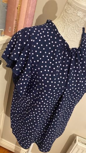 Navy top polka dots