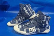 DC Shoes Chelsea Z HighTop  Navy Plaid  UK 4  EU 37