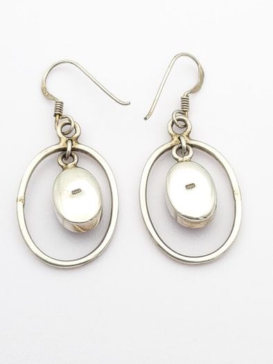 925 Vintage Sterling Silver Red Jasper Earrings