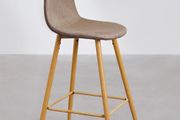 3 x SKLUM Glamm 65cm Counter Stools Taupe Grey / Natural Wood