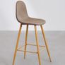 3 x SKLUM Glamm High Bar Stools 75cm Taupe Grey / Natural Wood Image 2