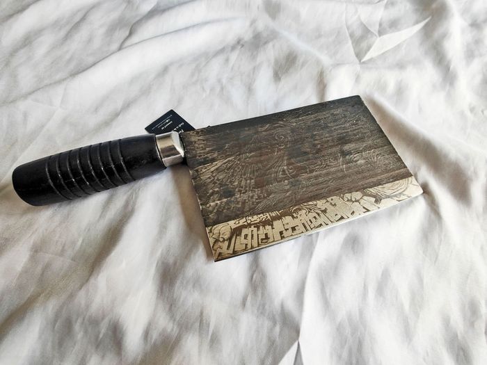 Rustic Cleaver Knife engraved