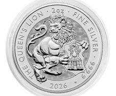 2026 Great Britain Tudor Beasts - 2 oz Silver Coin The Queens Lion BU (In Capsule)
