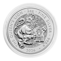 2026 Great Britain Tudor Beasts - 2 oz Silver Coin The Queens Lion BU (In Capsule)