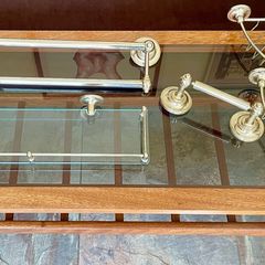 Vintage 20th Century Retro Gilt Metal Bathroom Accessories
