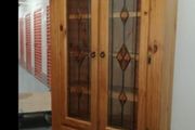 Solid wood Display Cabinet/ Book Case with double doors, shelves and storage.