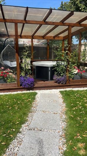 Covered outdoor lounge