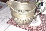 Antique Silver Jug fluted body design Curved Handle