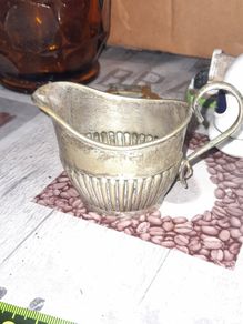 Antique Silver Jug fluted body design Curved Handle