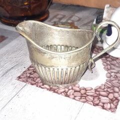 Antique Silver Jug fluted body design Curved Handle