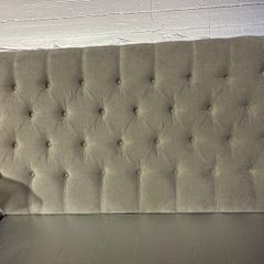 Brand new 5' W 28" H light grey buttoned Aspen headboard