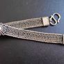 Vintage Sterling Silver wheat link chain bracelet with floral centrepiece & S hook clasp Image 2