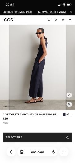 COS straight leg cotton trousers