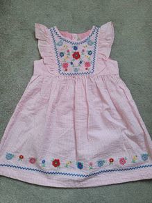 BNWT - Jojo Maman Bebe Baby Girls' Floral Embroidered Dress, size: 9-12 Months