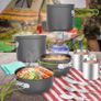 16pcs Camping Cookware - Cooking Set Mess Kit for 2 People, 2 Lightweight Pot Pan 2 Cups and Mini Stove, Stainless Steel Tableware Kits for Backpacking, Outdoor Trekking Hiking and Picnic Image 2