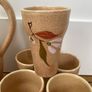 Vintage French Ceramic Jug 6 Cups Earthenware Pitcher by Farah Image 3