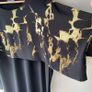 NAYA Layered Overlay Dress Black & Gold Metallic Marble Print Image 5