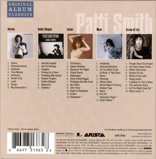 PATTI SMITH | Original Album Classics   {Box Set}