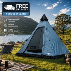 Tent 3 Person Teepee Tent Camping Waterproof 5000 mm FREE DELIVERY