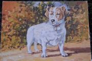 Victor M Mc Curry Jack Russell Oil on Board
