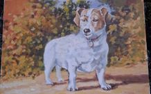 Victor M Mc Curry Jack Russell Oil on Board