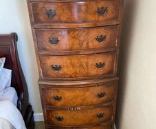 Georgian-style reproduction bowfront tallboy