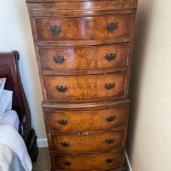 Georgian-style reproduction bowfront tallboy