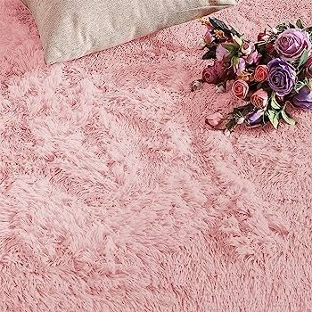 MULTIPLE SIZES/COLOURS AVAILABLE Area Rugs 50x80cm for Bedroom Anti Slip - Modern Super Soft Thick Pile Small Fluffy Shaggy Rug Non Shedding