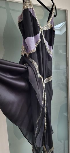 NOCTURNE 100% Silk Beaded Cocktail Dress Sz 12UK(Fit 10-12UK) - Rrp 695 (New)