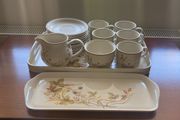Harvest Vintage Teaset with  Large &amp; Small Matching Trays
