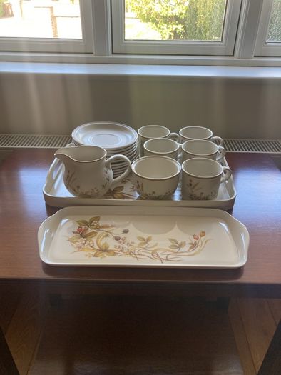 Harvest Vintage Teaset with  Large & Small Matching Trays