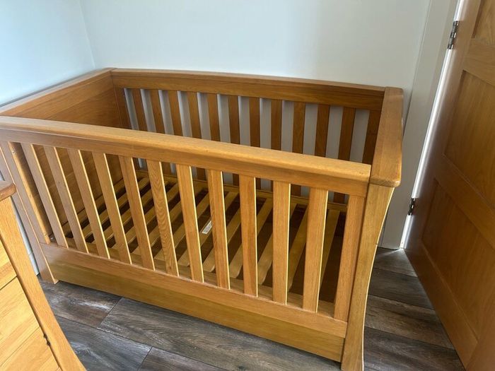 Mama and Papas Solid Oak Cot