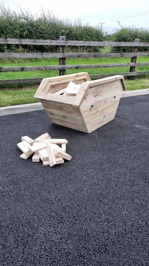 Kids Wooden Play Skip with Building Blocks