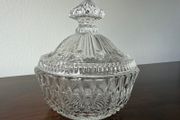 Vintage Pressed Glass Lidded Candy / Bonbon Dish