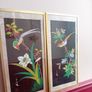 Mid century pair of oriental painted silk paintings Image 5